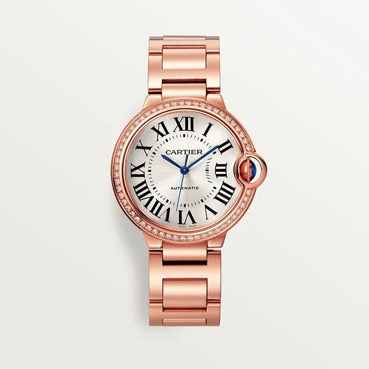 Ballon Bleu Strass Or Rose 36mm