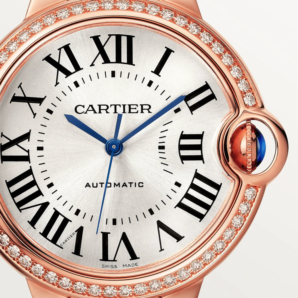 Ballon Bleu Strass Or Rose 36mm