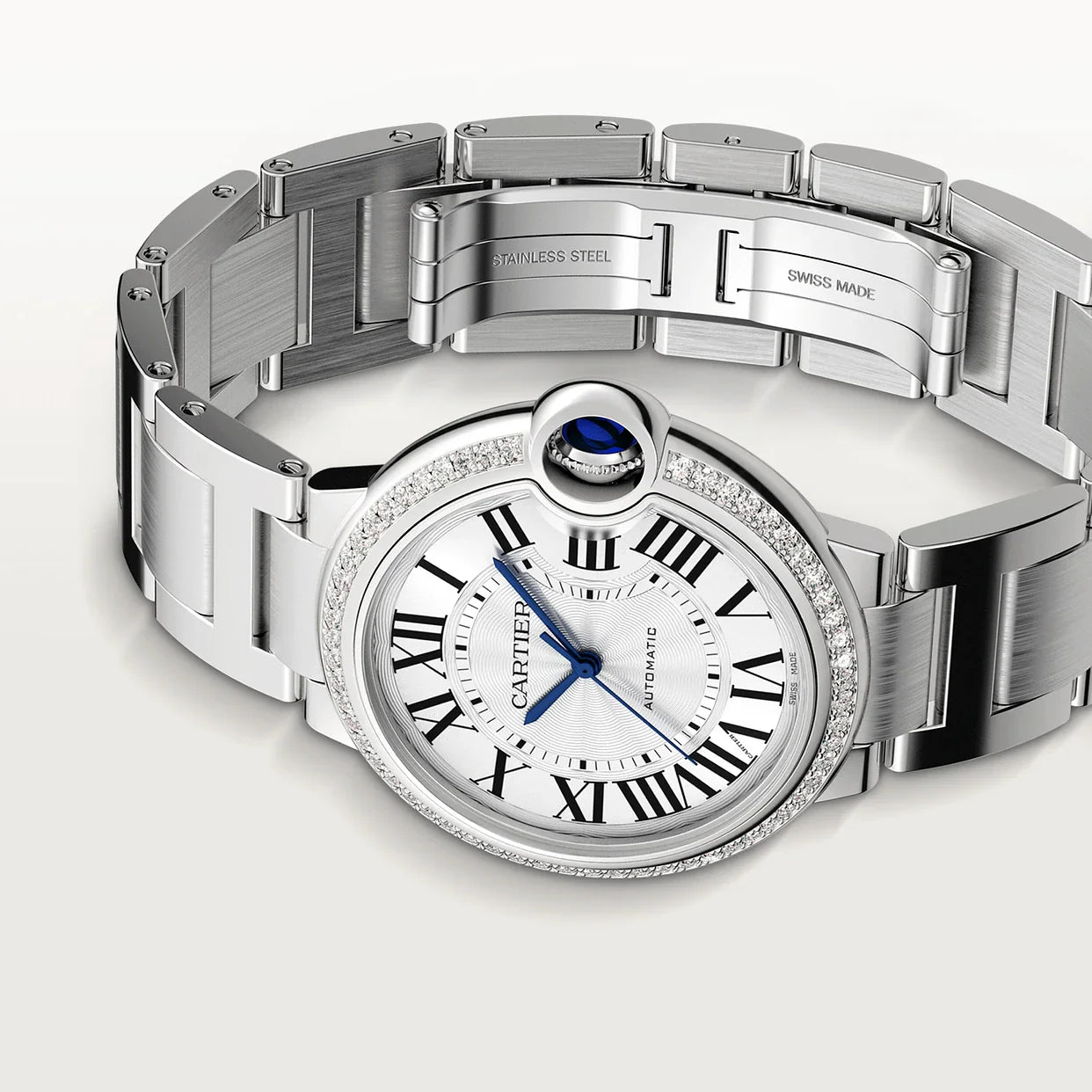 Ballon Bleu Strass Argenté 36mm