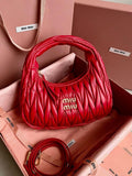miu miu Sac mini bandoulière en cuir Arcadie red