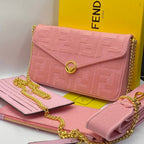 Fendi Sac à main en toile Rose