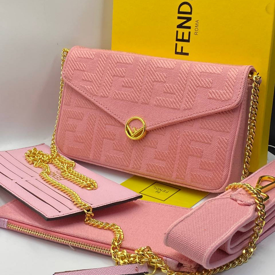 Fendi Sac à main en toile Rose