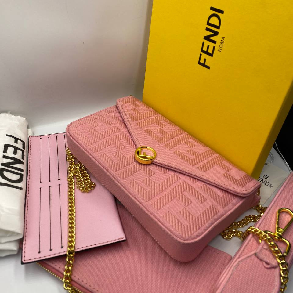 Fendi Sac à main en toile Rose