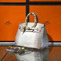 Hermès Birkin 25cm Niloticus Himalaya Blanc