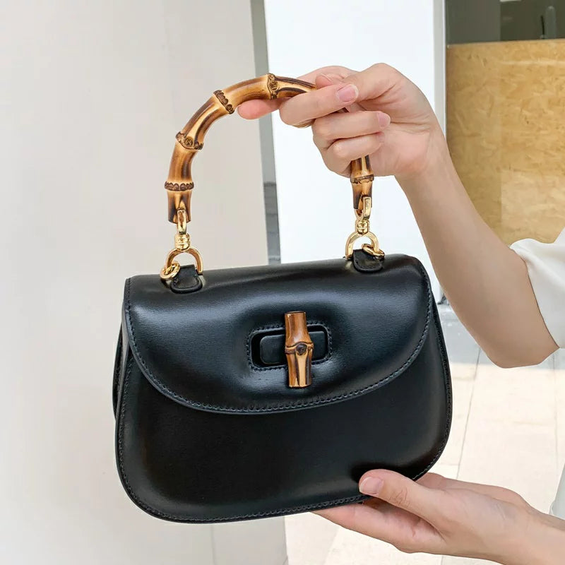 Sac à main Gucci Bamboo 1947 Moyenne Noir