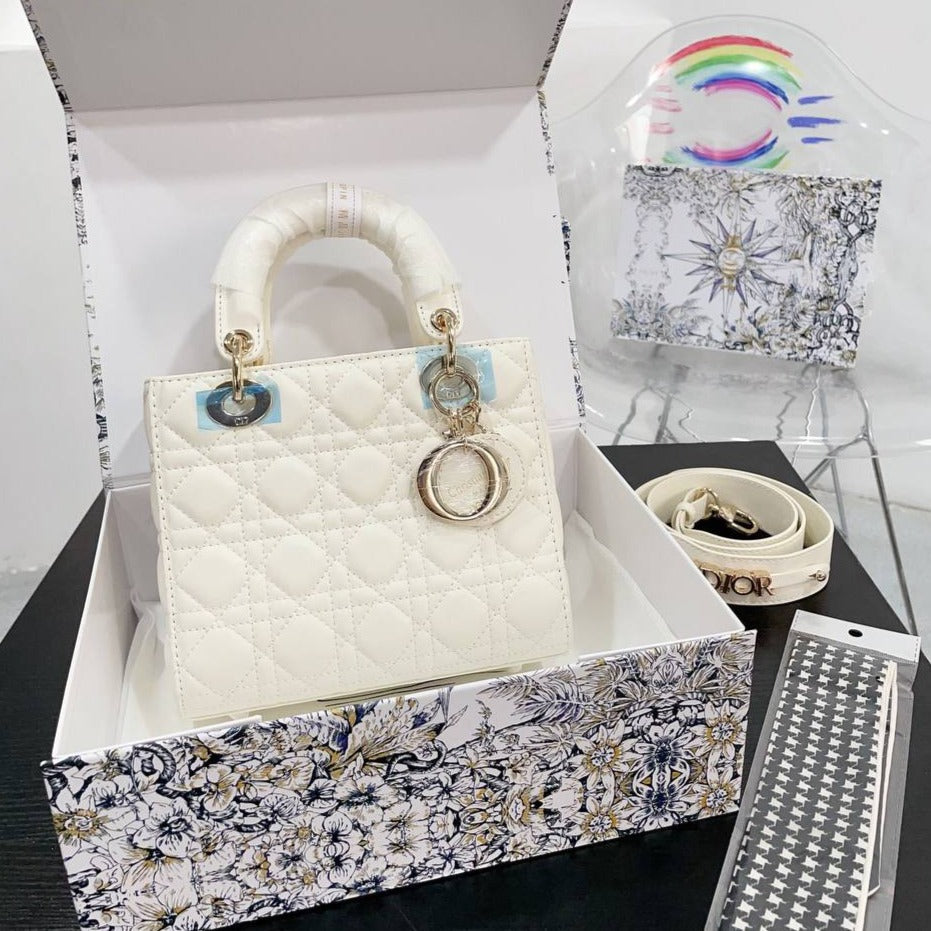 Sac Medium Lady Dior Blanc