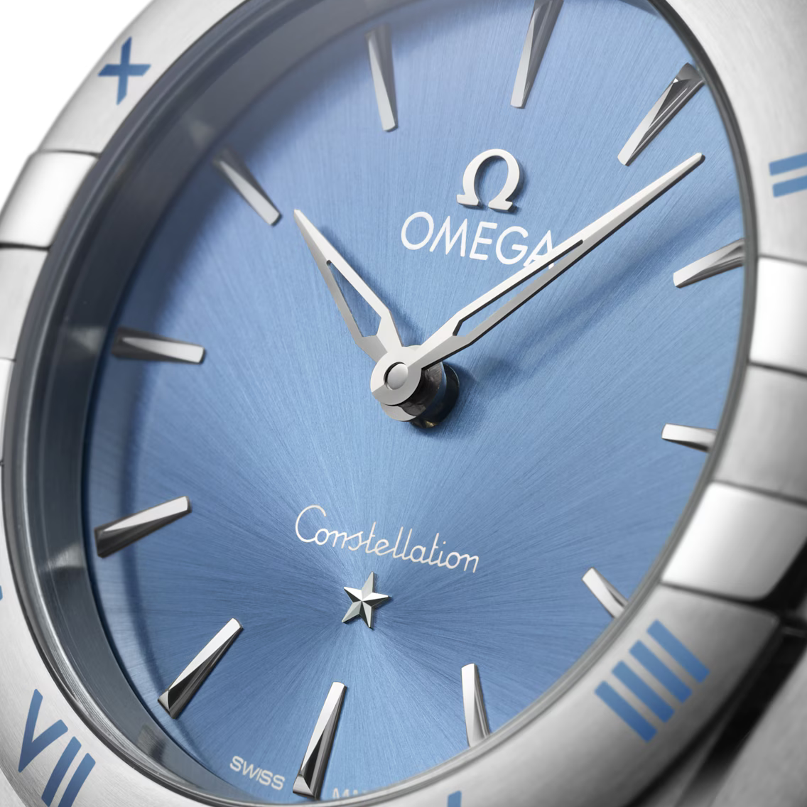 Montre Femme Omega Constellation Bleu 28mm
