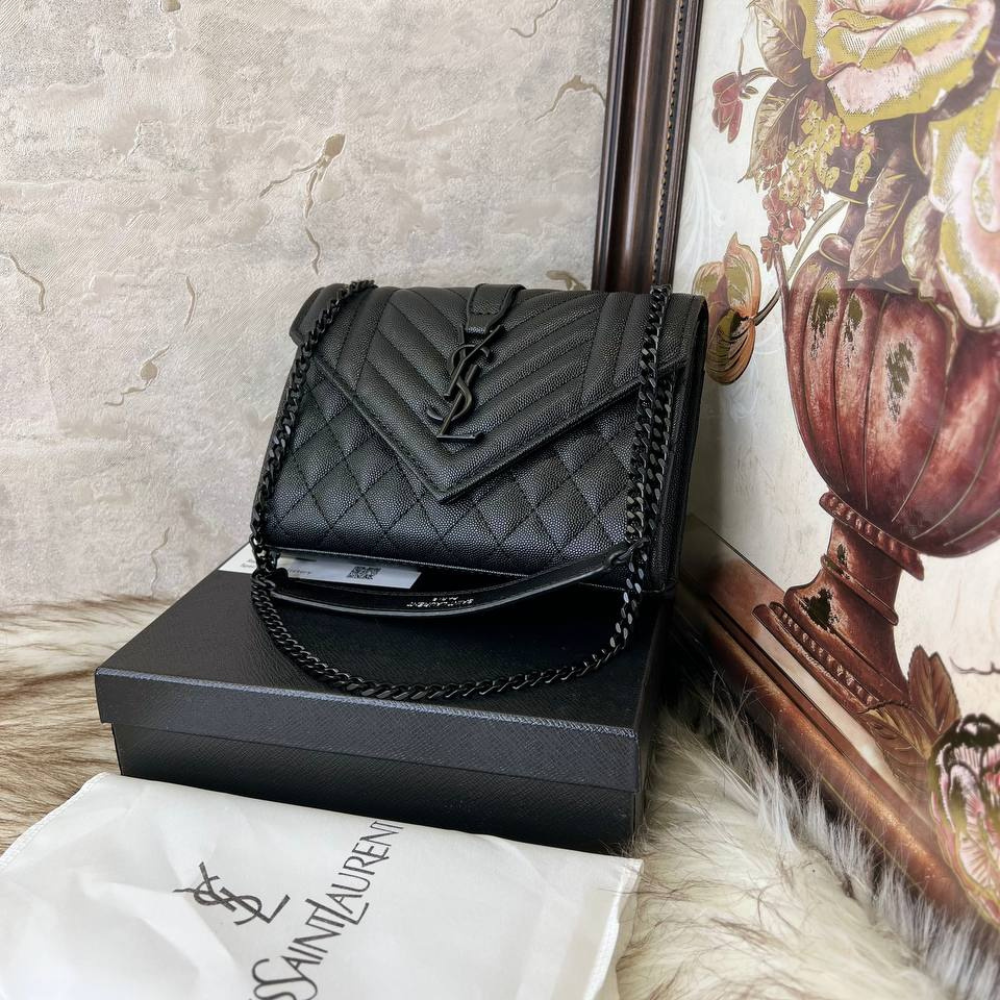 YSL Envelope Medium All Black