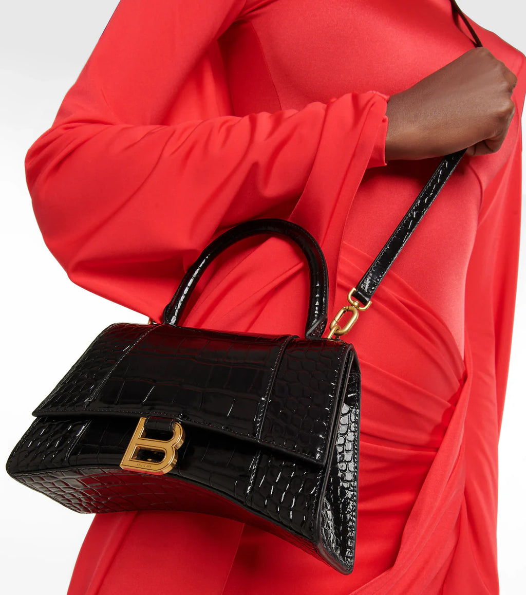 Balenciaga Hourglass Croc Noir