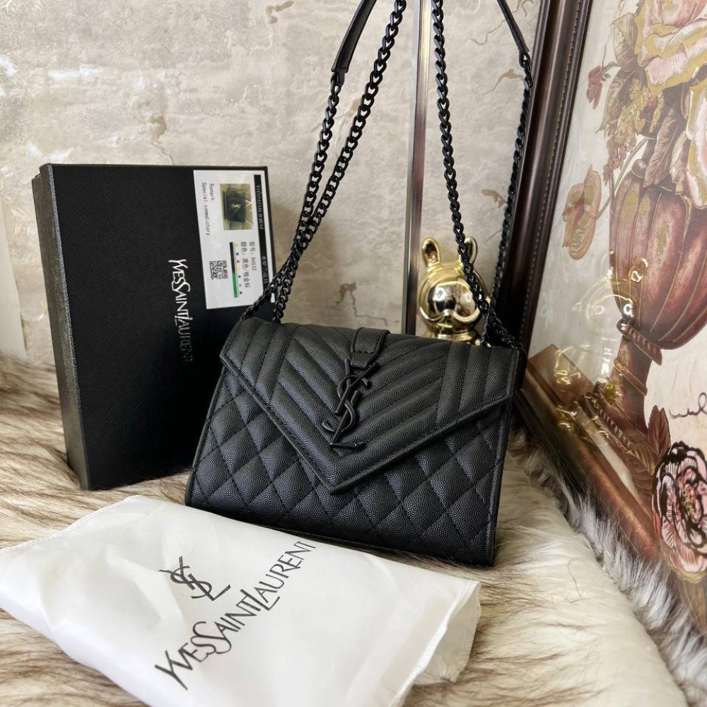 YSL Envelope Medium All Black