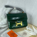 Hermès Constance Alligator Mini Orange Vert
