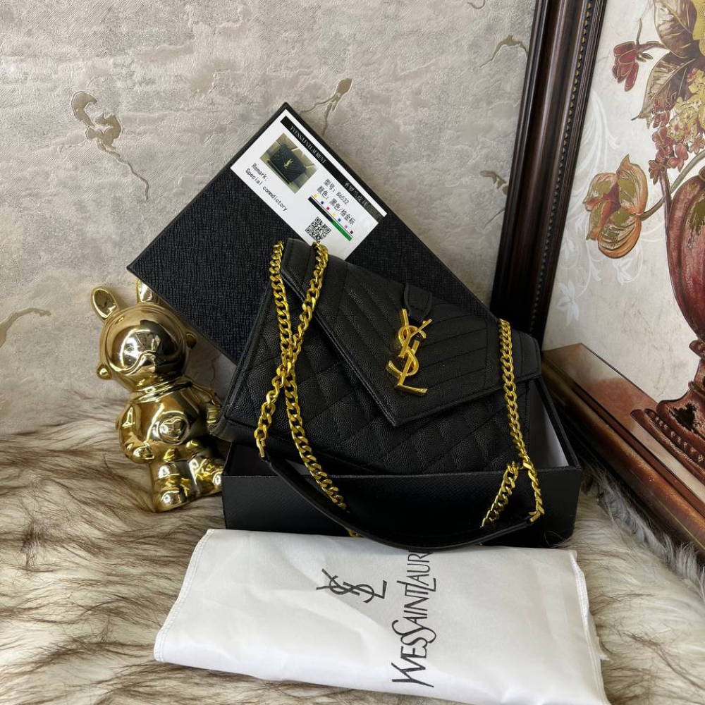 YSL Envelope Medium Noir Doré