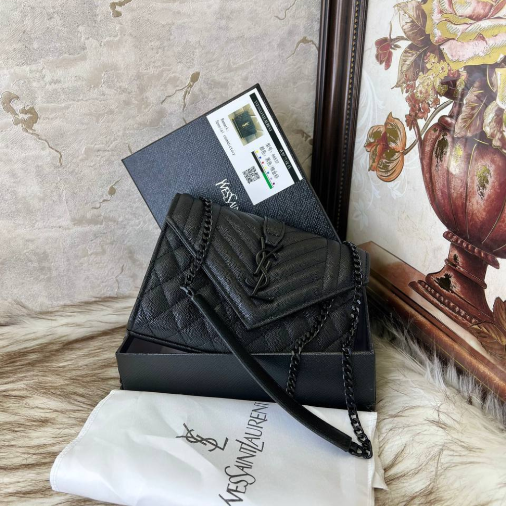YSL Envelope Medium All Black